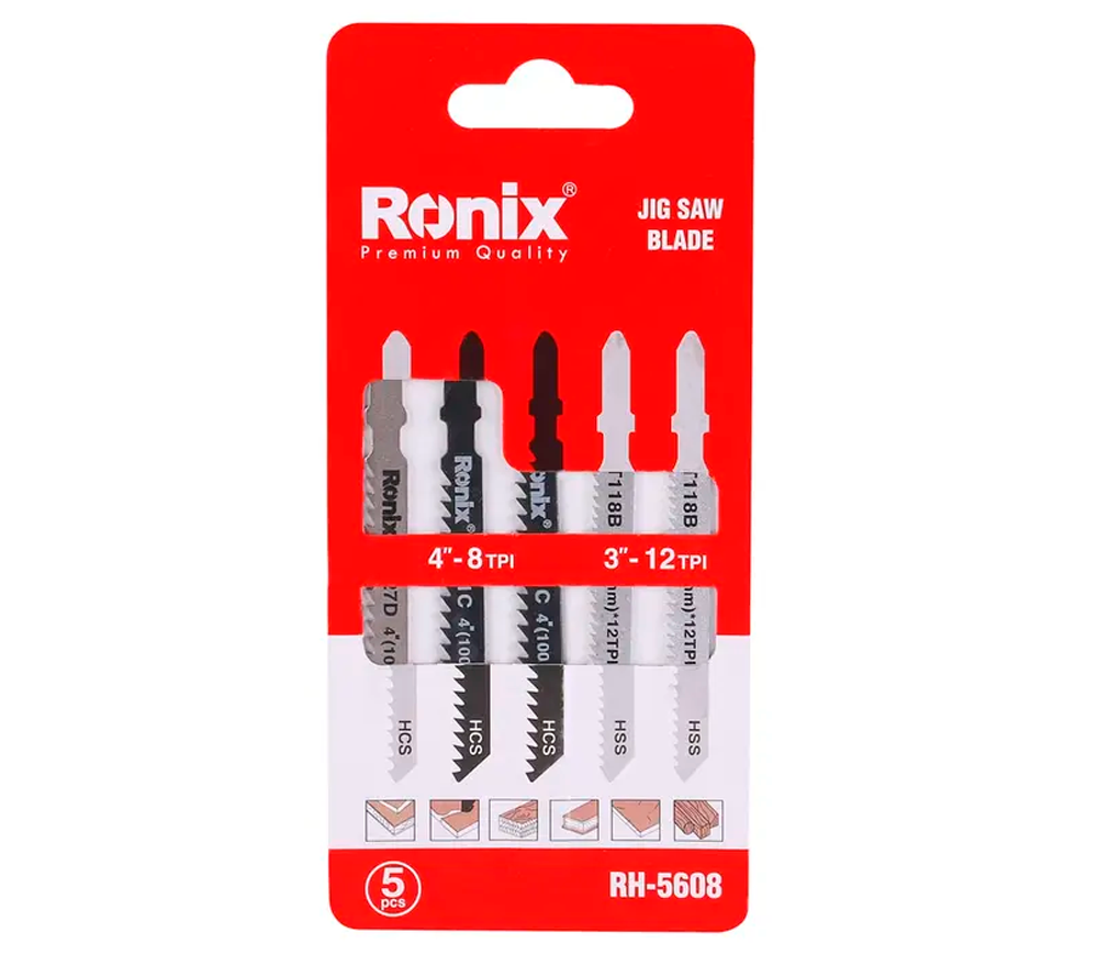 Набор полотен RONIX RH-5608 76-100мм Дерево/Пластик/Металл photo