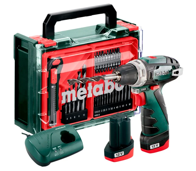 Mașină de înșurubat cu acumulator METABO PowerMaxx BS Basic Workshop 12V 2Ah-1