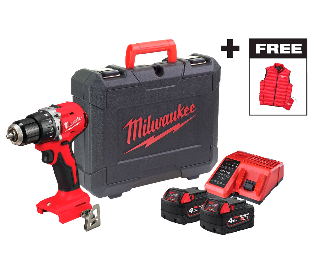 Шуруповёрт аккумуляторный ударный MILWAUKEE M18 BLPDRCMC-402C 18В 4Ач photo