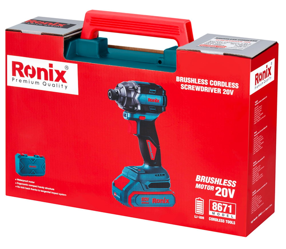 Винтовёрт аккумуляторный RONIX 8671 20В 2Ач photo 12