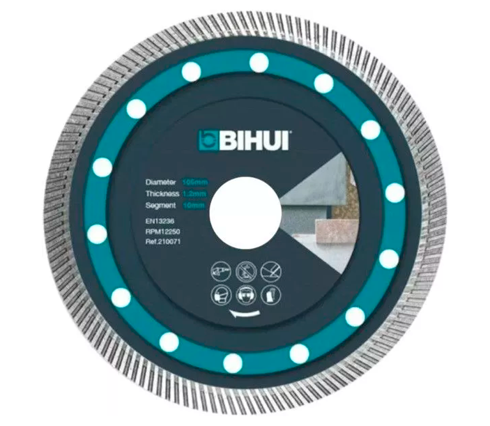Disc de tăiat cu diamant BIHUI DCBN4 105mm Turbo Marmura/Granit photo