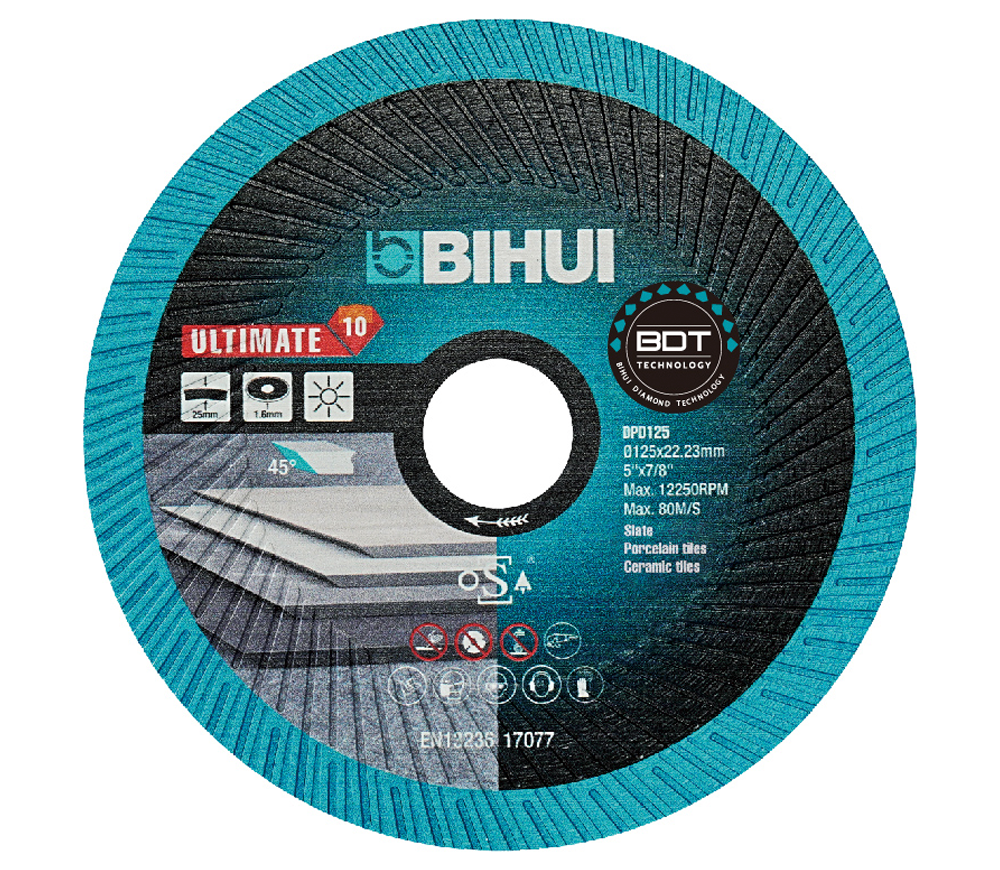 Disc de tăiat cu diamant BIHUI DPD125 125mm Turbo Ceramică/Marmura/Granit photo