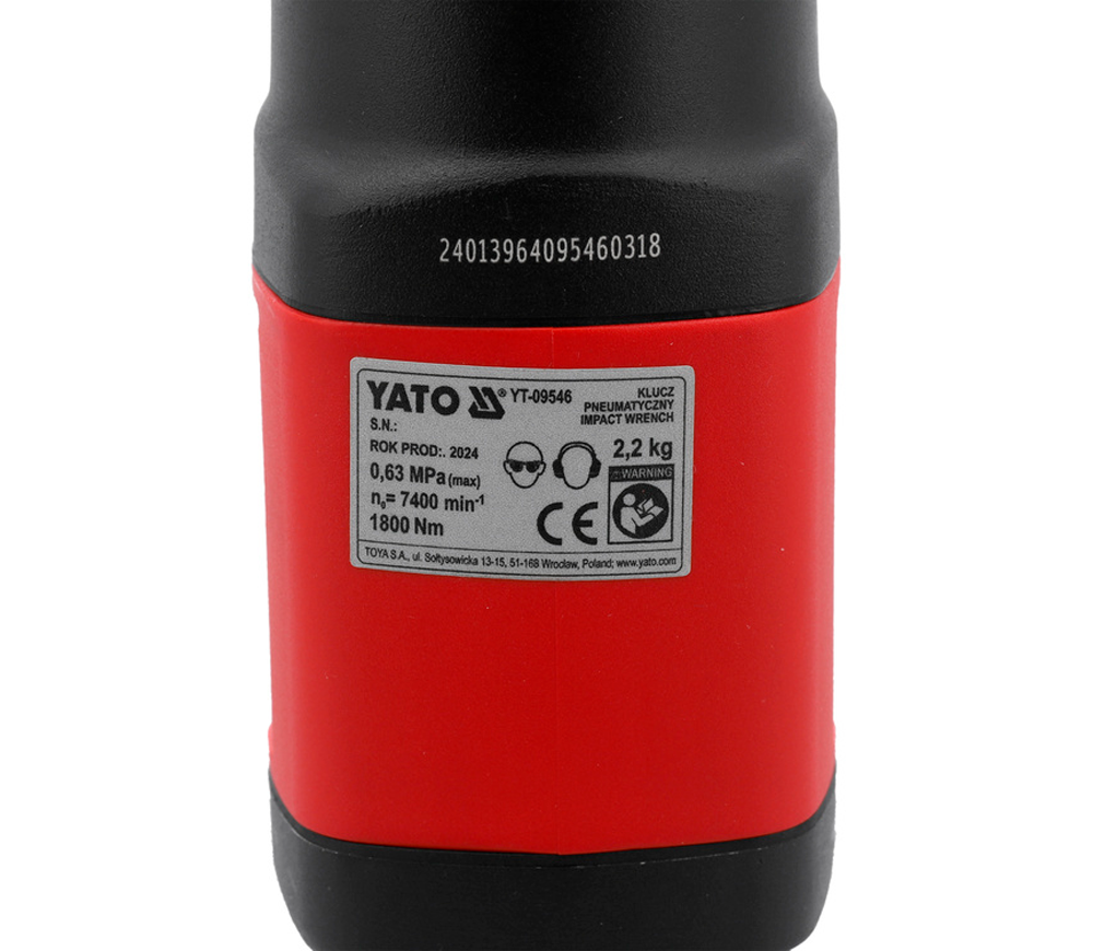 Mașină de înșurubat cu impact pneumatică YATO YT09546 1800Nm 7400rot/min photo 2