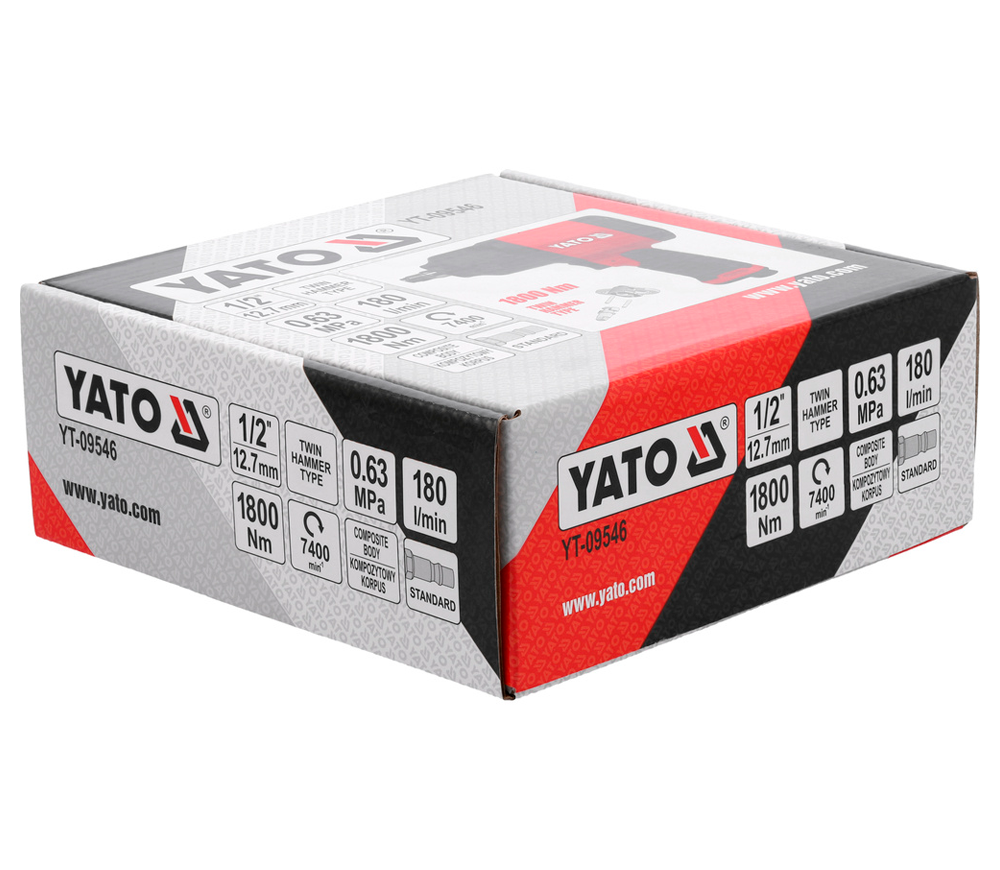 Mașină de înșurubat cu impact pneumatică YATO YT09546 1800Nm 7400rot/min photo 3
