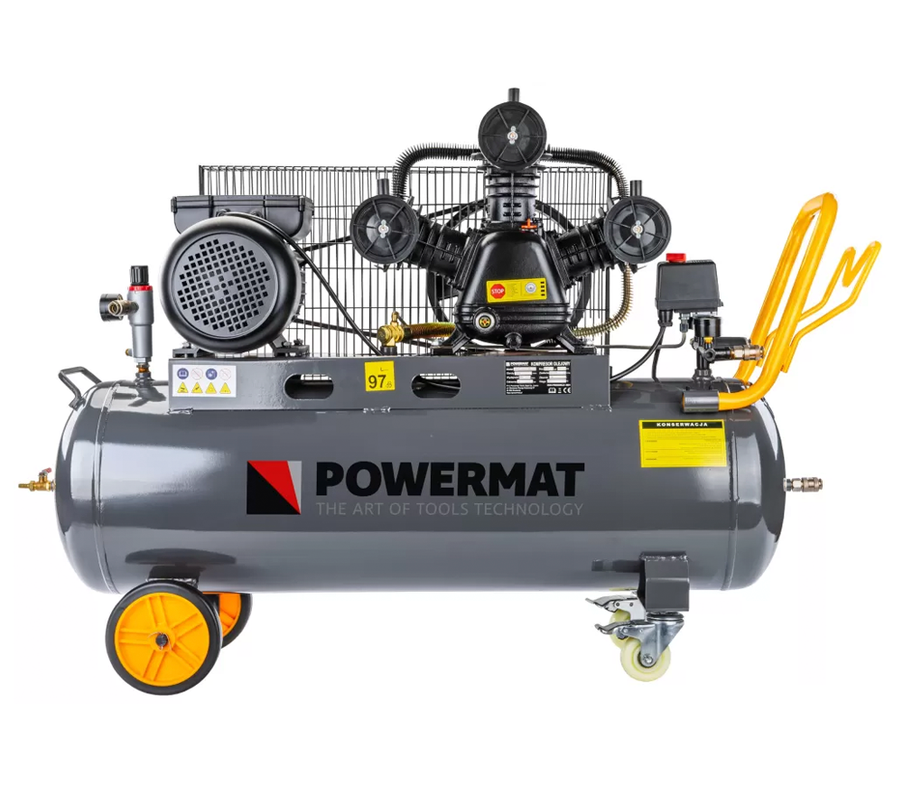 Компрессор POWERMAT PM-KO-100T-230V 650л/мин 100л photo 0
