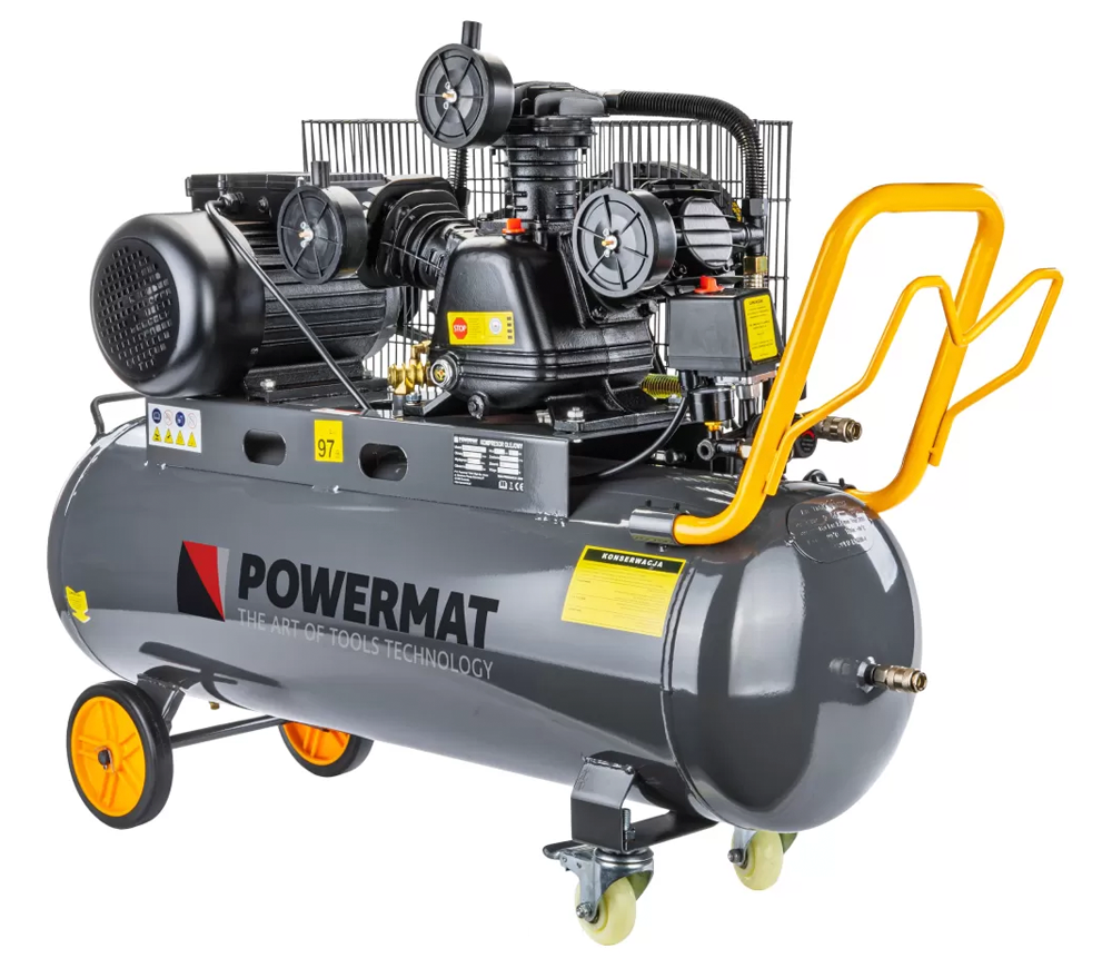 Компрессор POWERMAT PM-KO-100T-230V 650л/мин 100л photo 1