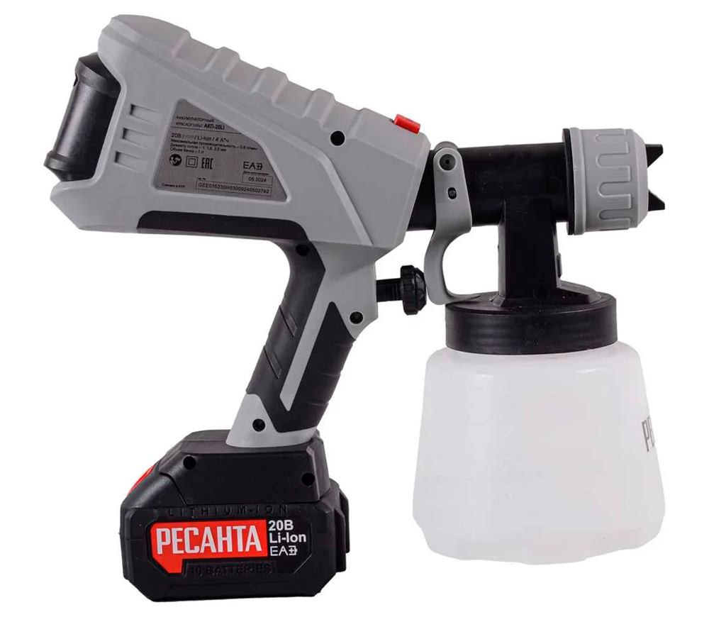 Pulverizator de vopsea fără fir RESANTA АКП-20Li 20V 4Ah photo 1