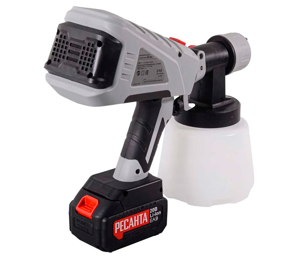 Pulverizator de vopsea fără fir RESANTA АКП-20Li 20V 4Ah photo 2