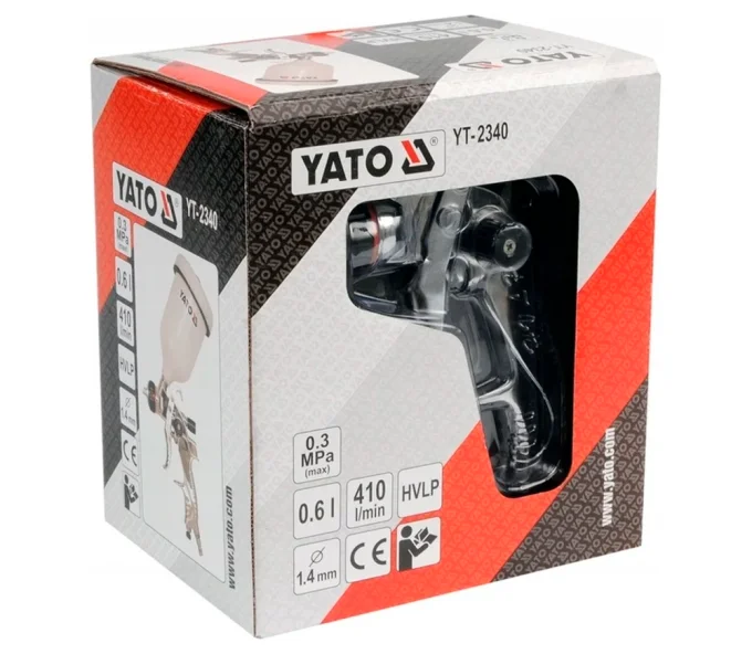 Краскораспылитель пневматический YATO YT2340 1.4мм 0.6л 3бар-2