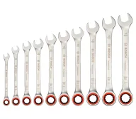 Set de chei cu clichet 10 piese  BOSCH 1600A02AU0 8-19mm-1