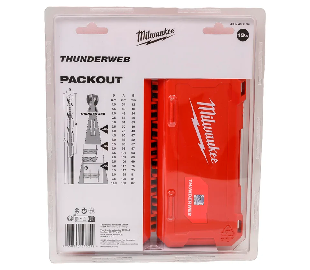 Набор сверл по металлу MILWAUKEE 4932493869 1-19мм HSS-G photo 0