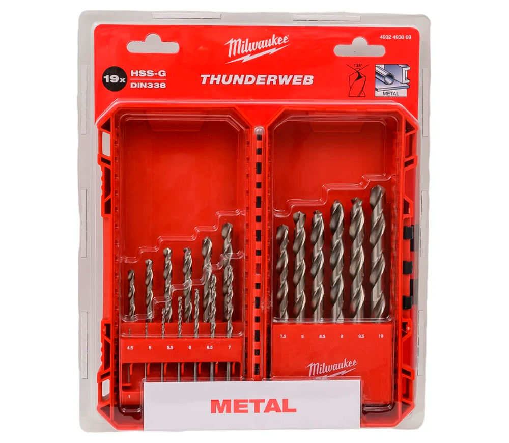 Набор сверл по металлу MILWAUKEE 4932493869 1-19мм HSS-G photo