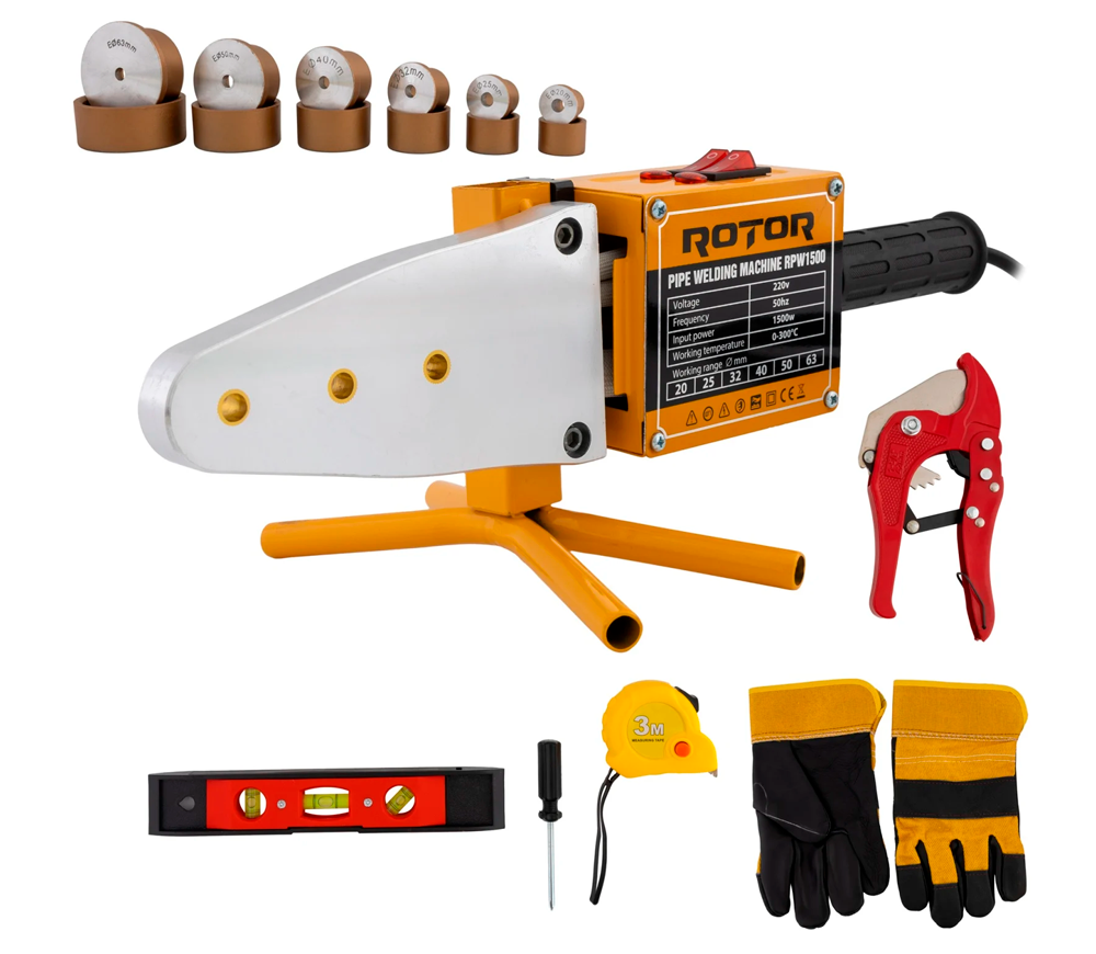 Aparat de lipit tevi din polipropilena ROTOR RPW1500 1500w 20/25/32/40/50/63mm photo 0