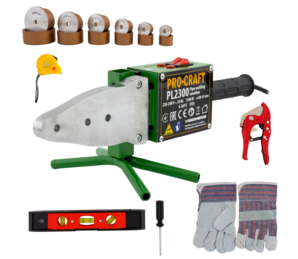 Aparat de lipit tevi din polipropilena ProCraft PL2300 1500w 20/25/32/40/50/63mm photo 0