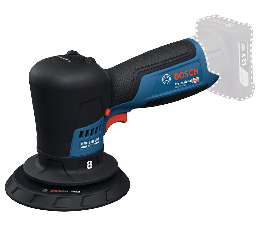 Mașină de șlefuit excentrică fără fir (fără bat) BOSCH GPX 12V-125 125mm 12V photo