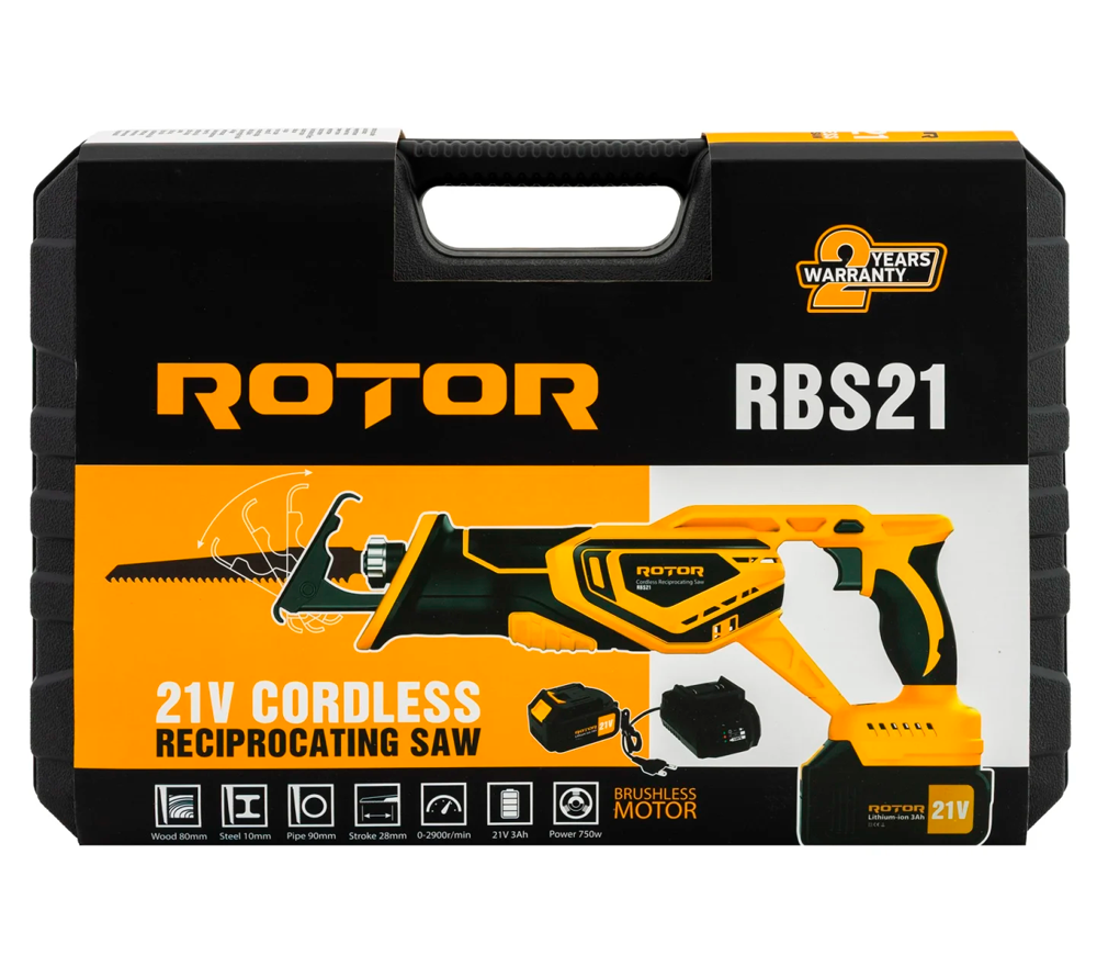 Сабельная пила аккумуляторная ROTOR RBS21 21В 3Ач photo 1
