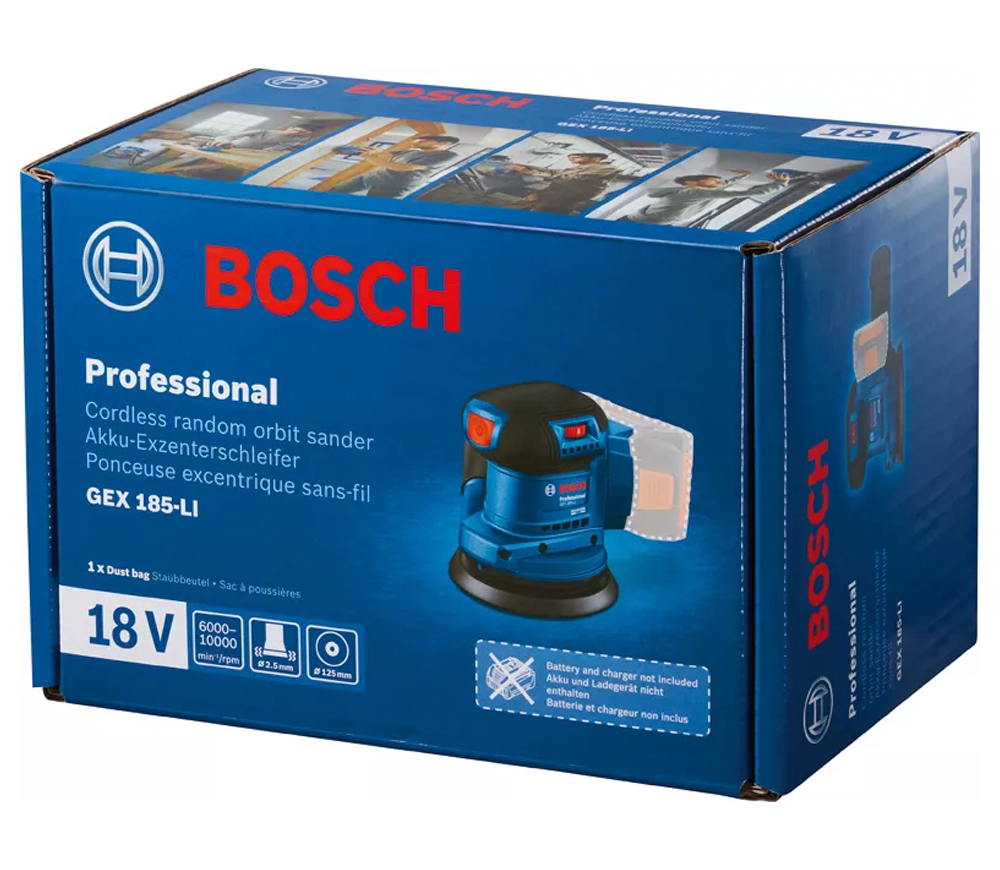 Mașină de șlefuit excentrică fără fir (fără bat) BOSCH GEX 185-Li 125mm 18V photo 4