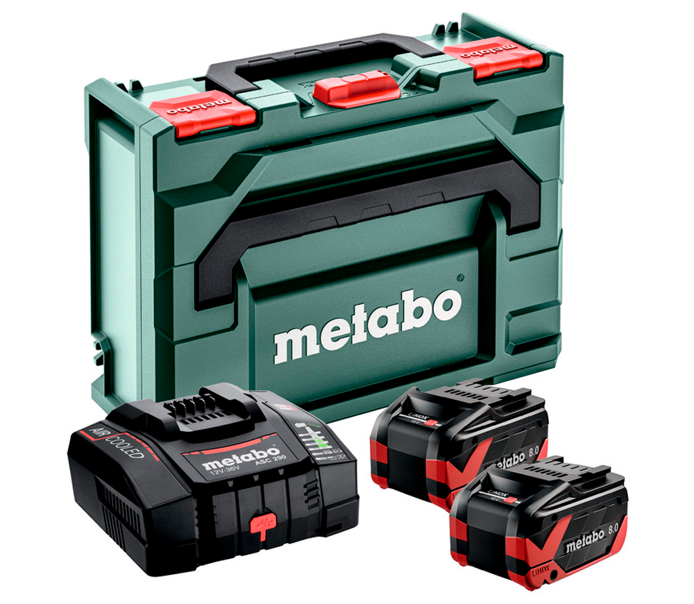 Зарядное устройство + 2 аккумулятора METABO Basic set 2 x LiHDX 290вт 12-36В 16A photo