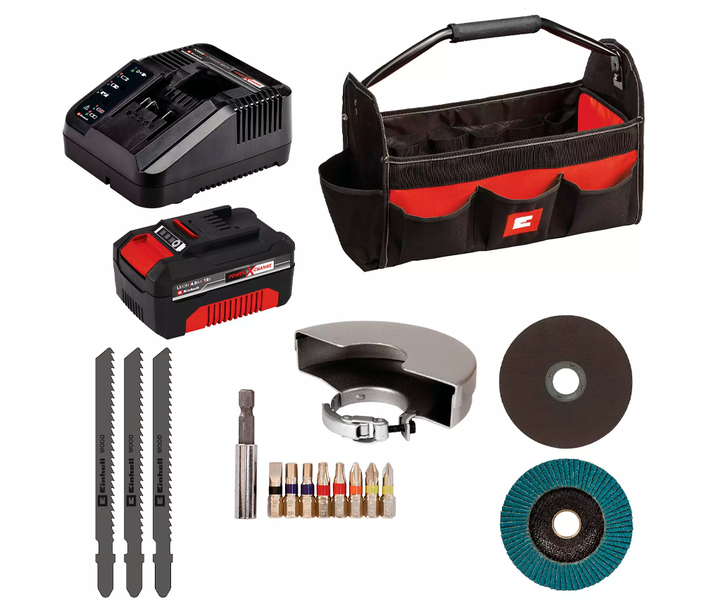 Набор аккумуляторных инструментов EINHELL TE-TK 18/3 Li Kit (JS+CD+AG) photo 5
