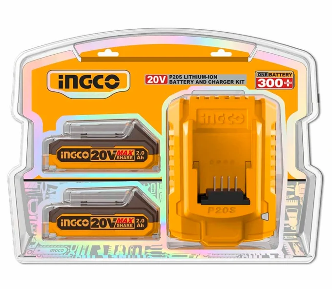 Зарядное устройство + 2 аккумулятора INGCO FBCPK1222 45вт 21В 2A-1