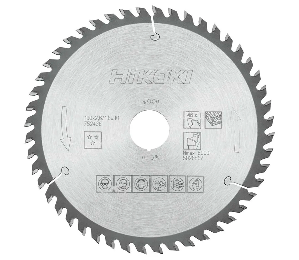 Disc pentru fierastrau electric HIKOKI 752438 190mm 1.6mm Lemn