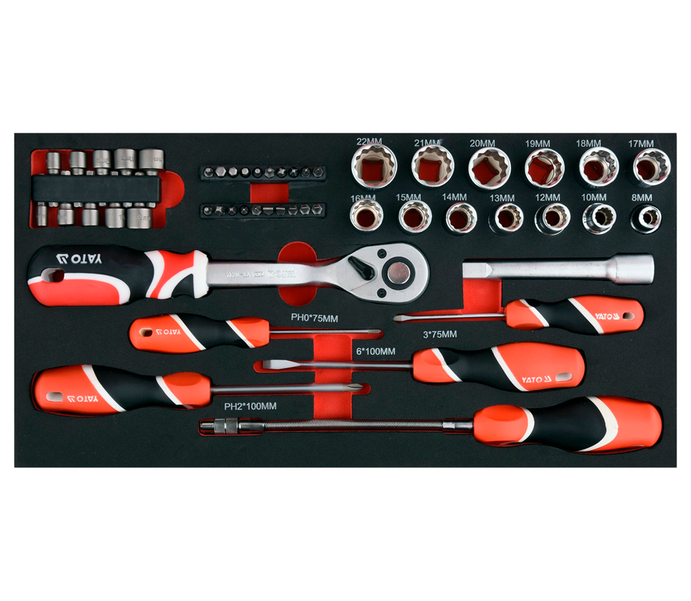 Cărucior modular pentru scule YATO YT09104 (3 module, 78 piese)-8