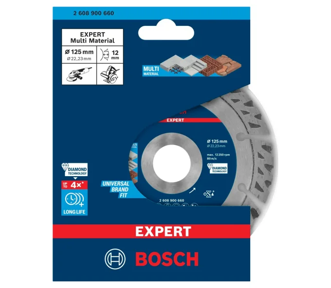 Disc de tăiat cu diamant BOSCH EXPERT MultiMaterial 125mm Segmentat Beton/Piatră/Cărămidă-2