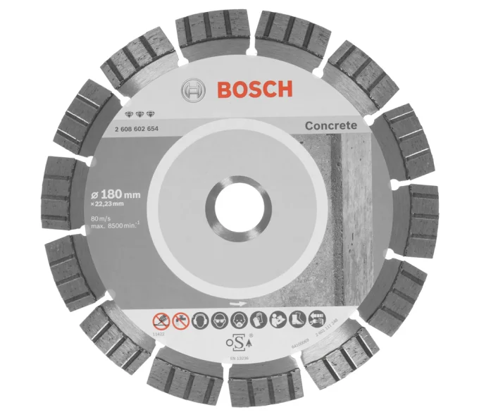 Disc de tăiat cu diamant BOSCH Best for Concrete 180mm Segmentat Beton/Piatră/Cărămidă-1