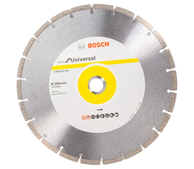 Disc de tăiat cu diamant BOSCH ECO Universal 300mm Segmentat Beton/Piatră/Cărămidă-1