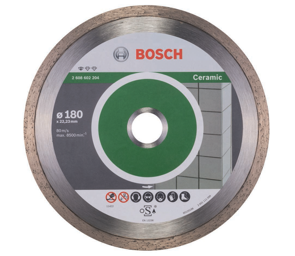 Алмазный отрезной диск BOSCH Standard for Ceramic 180мм Сплошной Керамика/Керамогранит/Мрамор