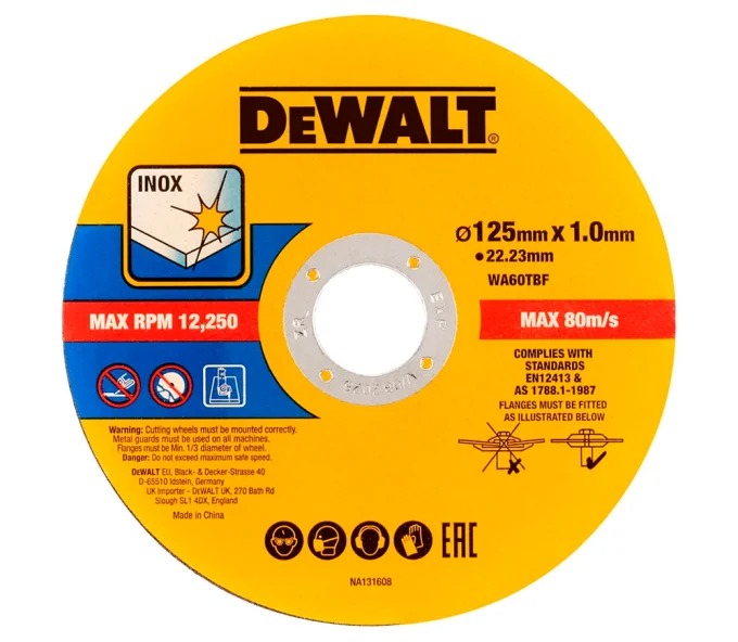 Набор 50 отрезных дисков DEWALT DT20598-QZ 125мм 1мм-3