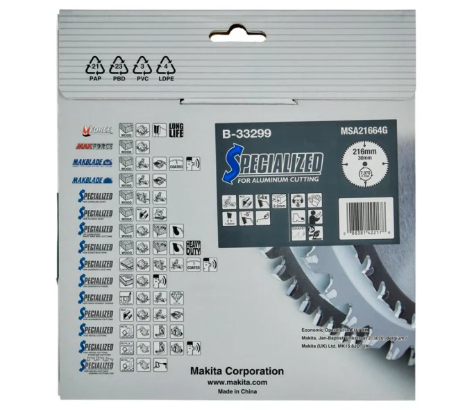 Disc pentru fierastrau electric MAKITA B-33249 216mm 2.2mm Panouri sandwich-5