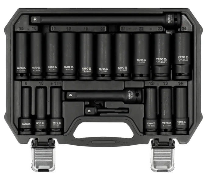 Set capete tubulare de impact lungi YATO YT10556 8-24 mm-2