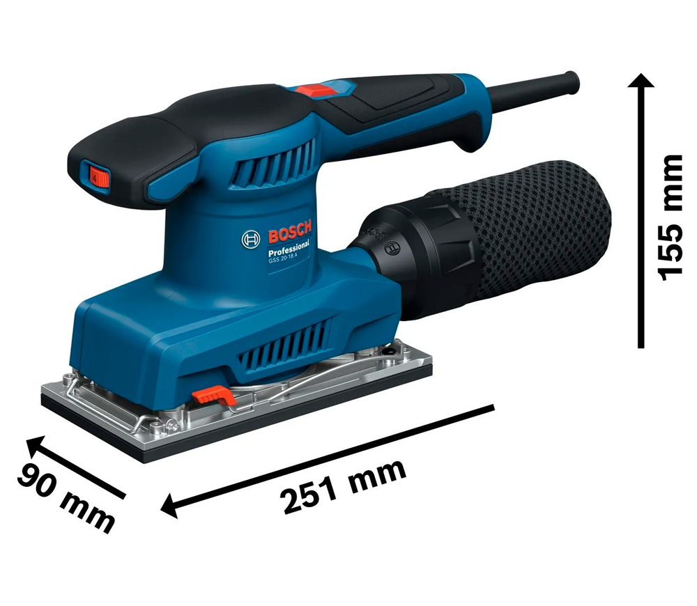 Шлифмашина вибрационная BOSCH GSS 20-18 A Professional 200вт-8