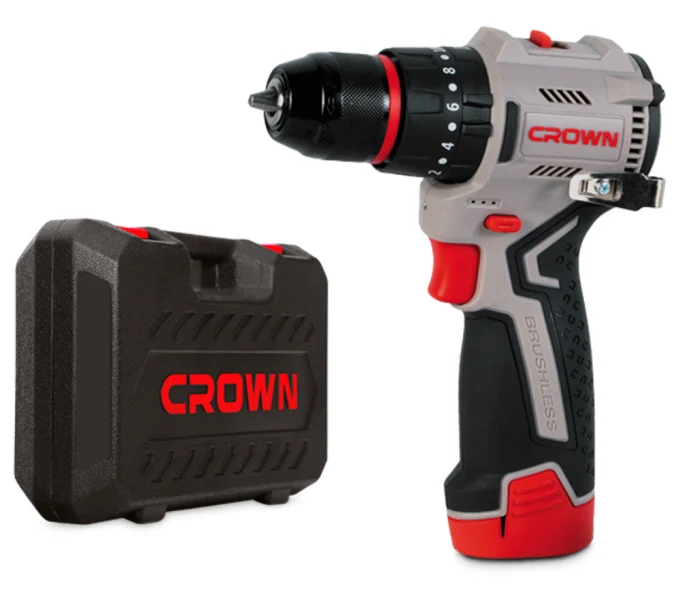 Шуруповёрт аккумуляторный ударный CROWN CT21151HMX-2C1 BMC 12В 2Ач-1