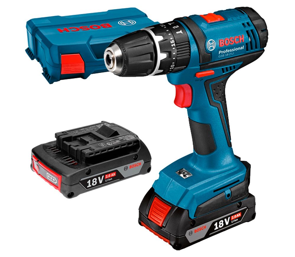 Шуруповёрт аккумуляторный ударный BOSCH GSB 18-2-LI 18В 2Ач