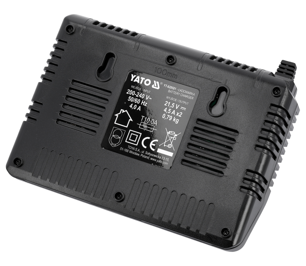 Двойное быстрое зарядное устройство YATO YT828501 200вт 21.5В 4.5A-3