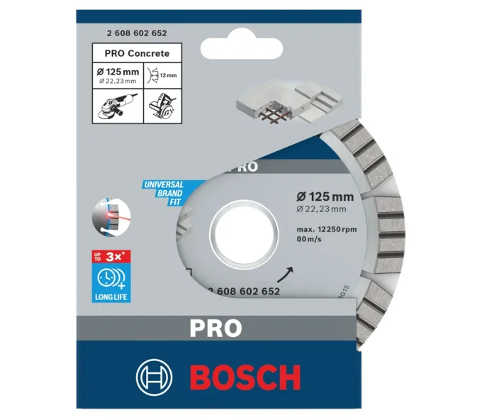 Disc de tăiat cu diamant BOSCH Best for Concrete 125mm Segmentat Beton/Cărămidă-2