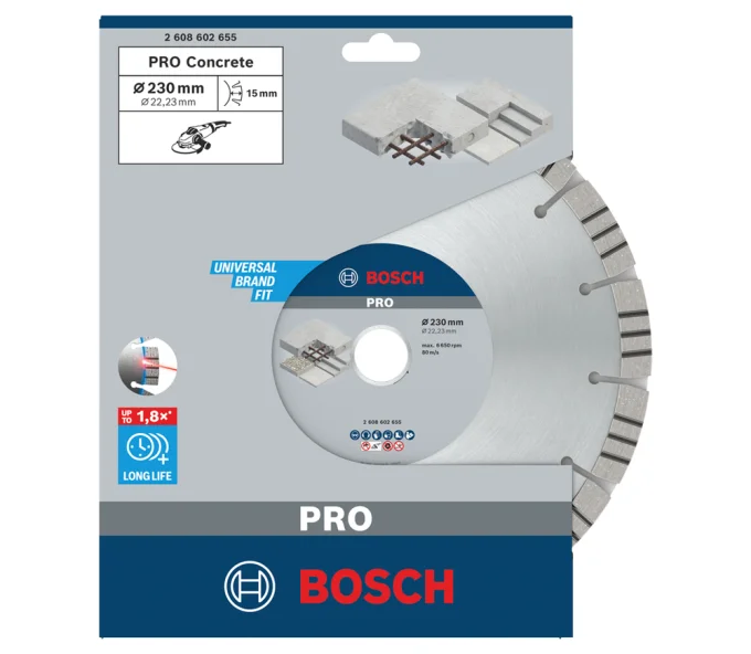 Disc de tăiat cu diamant BOSCH Best for Concrete 230mm Segmentat Beton/Piatră-3