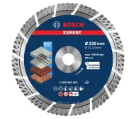 Disc de tăiat cu diamant BOSCH EXPERT MultiMaterial 230mm Segmentat Beton/Piatră/Cărămidă-1