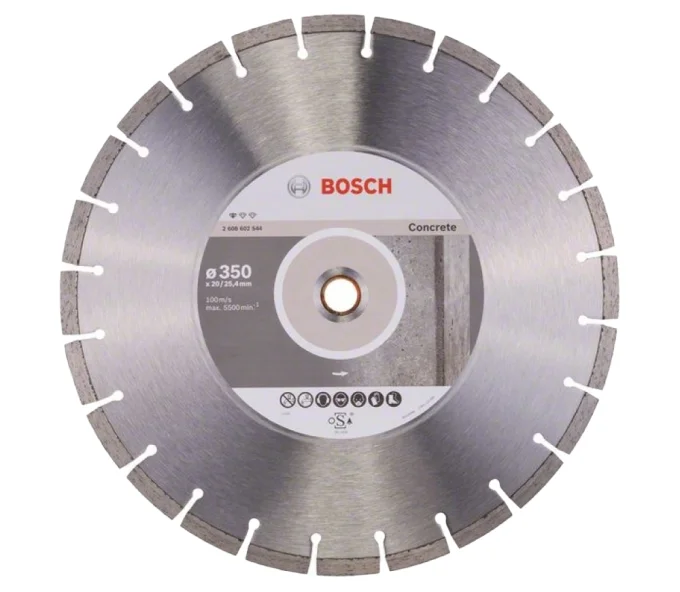 Disc de tăiat cu diamant BOSCH Standard for Concrete 350mm Segmentat Beton/Piatră-1