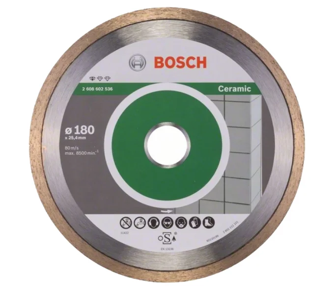 Disc de tăiat cu diamant BOSCH Standard for Ceramic 180mm Solid Ceramică/Marmura/Granit-1
