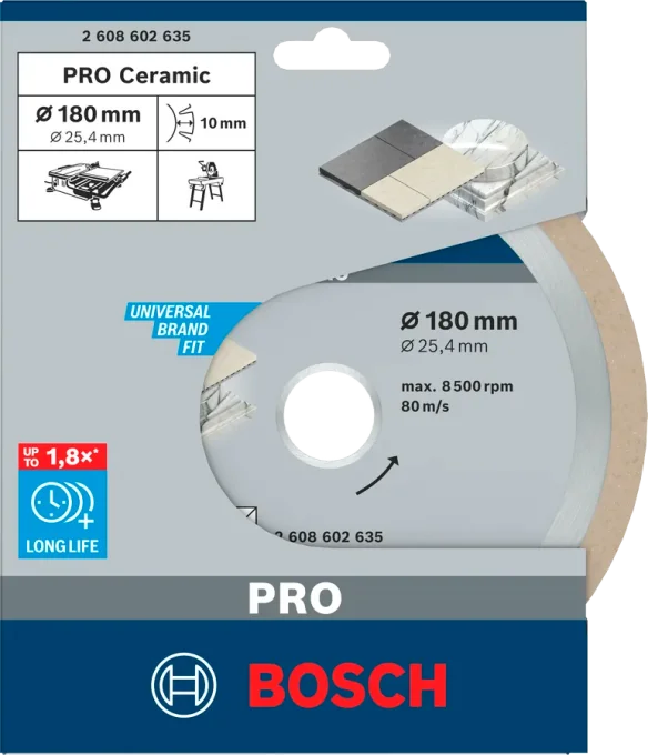 Disc de tăiat cu diamant BOSCH Best for Ceramic 180mm Solid Ceramică/Marmura/Granit-2