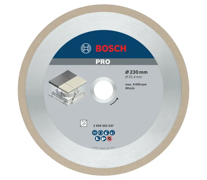 Disc de tăiat cu diamant BOSCH Best for Ceramic 230mm Solid Ceramică/Marmura/Granit-1