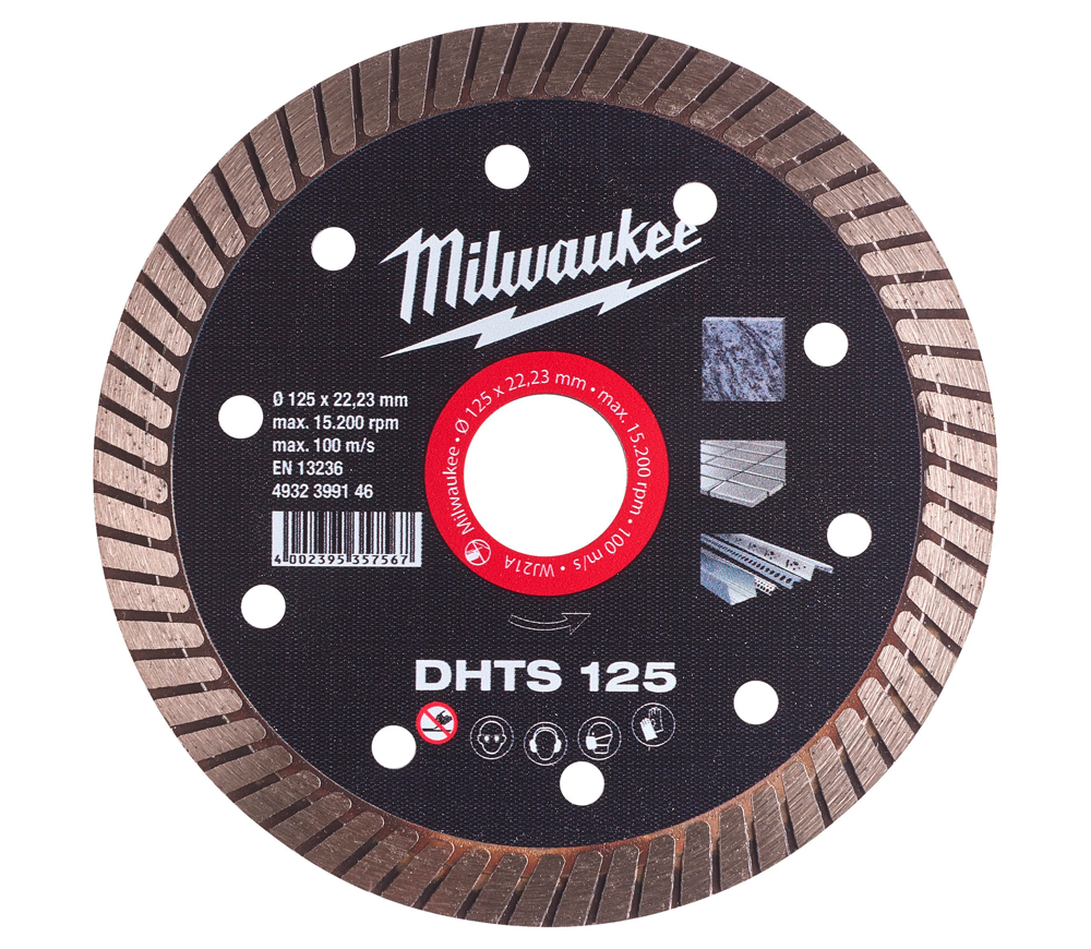 Алмазный отрезной диск MILWAUKEE DHTS 125мм Турбо Керамика/Мрамор/Гранит