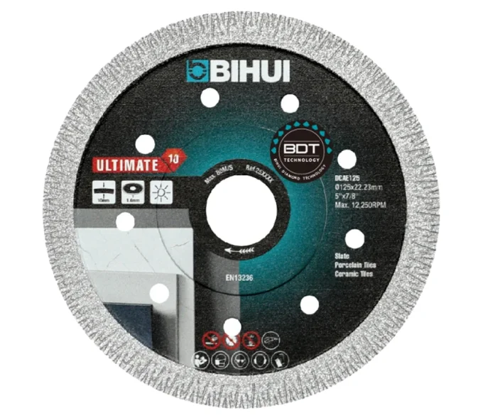 Disc de tăiat cu diamant BIHUI DCAE125 125mm Turbo Ceramică/Marmura/Granit-1