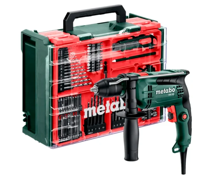 Mașină de găurit cu percutie METABO SBE 650 Set 650w-1