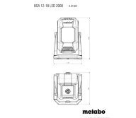 Фонарь строительный аккумуляторный METABO BSA 12-18 LED 2000 2000лм 18В-8
