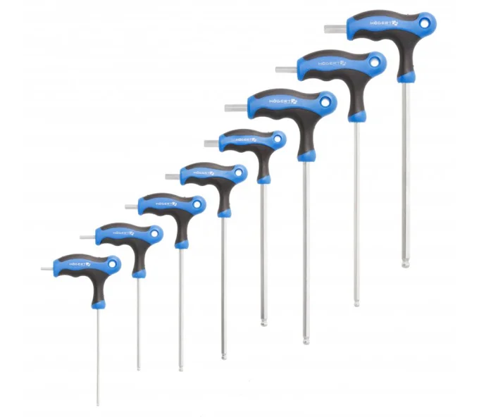 Set chei hexagonale tip „T” cu cap sferic HOEGERT HT1W880 2-10mm-1