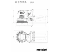 Mașină de șlefuit excentrică fără fir (fără bat) METABO 600146850 125mm 18V-3